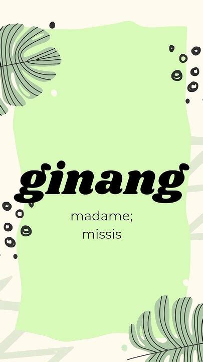 Ginang (Filipino to English) .